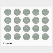 Geschetst Bloemen Salie Groen Baby shower Ronde Sticker (Vel)
