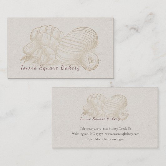 geschetst brood visitekaartje (Voorkant / Achterkant)
