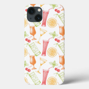 Geschetst Cocktailpatroon iPhone 13 Hoesje