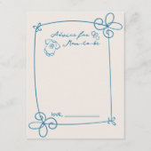 Geschetst Schattige Wavy Bow Lijst Baby Show Advie Informatiekaartje (Voorkant)