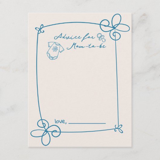 Geschetst Schattige Wavy Bow Lijst Baby Show Advie Informatiekaartje (Voorkant)