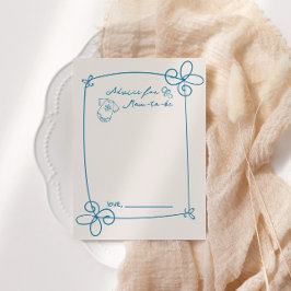 Geschetst Schattige Wavy Bow Lijst Baby Show Advie Informatiekaartje