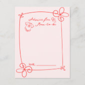 Geschetst Schattige Wavy Bow Lijst Baby shower Adv Informatiekaartje (Voorkant)