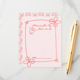 Geschetst Schattige Wavy Bow Lijst Baby shower Adv Informatiekaartje