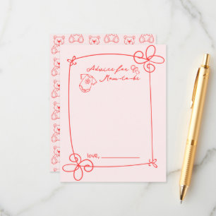 Geschetst Schattige Wavy Bow Lijst Baby shower Adv Informatiekaartje