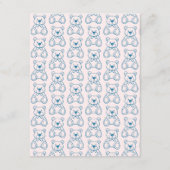 Geschetst Schattige Wavy Bow Lijst Baby shower Adv Informatiekaartje (Achterkant)