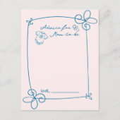 Geschetst Schattige Wavy Bow Lijst Baby shower Adv Informatiekaartje (Voorkant)
