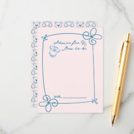 Geschetst Schattige Wavy Bow Lijst Baby shower Adv Informatiekaartje