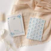 Geschetst Schattige Wavy Bow Lijst Baby shower Bedankkaart