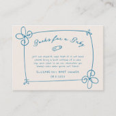 Geschetst Schattige Wavy Bow Lijst Baby shower Informatiekaartje (Voorkant)