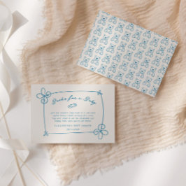 Geschetst Schattige Wavy Bow Lijst Baby shower Informatiekaartje