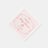 Geschetst Schattige Wavy Bow Lijst Baby shower Servet (Hoek)