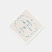 Geschetst Schattige Wavy Bow Lijst Baby shower Servet (Hoek)