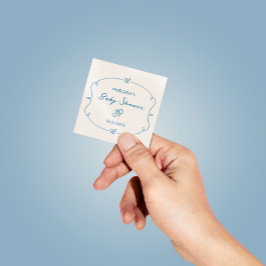 Geschetst Schattige Wavy Bow Lijst Baby shower Vierkante Sticker