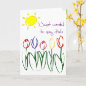 Geschetst tulp-Hallo Kaart (Gele Bloem)