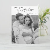 Geschetste Aankondigingsfoto Save the Date (Staand voorkant)