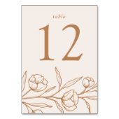 Geschetste amandel en koper bloemenbruiloft kaart (Achterkant)