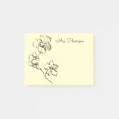 Geschetste bloem post-it® notes (Voorkant)