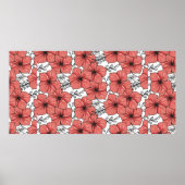 geschetste bloemdruk in heldere kleur poster (Voorkant)