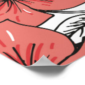 geschetste bloemdruk in heldere kleur poster (Hoek)