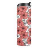 geschetste bloemdruk in heldere kleur thermosbeker (Gedraaid links)