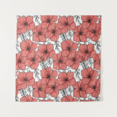 geschetste bloemdruk in heldere kleur wandkleed (Voorkant (horizontaal))