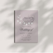 geschetste bloemen bestemming bruiloft kaart