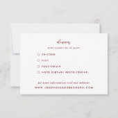 Geschetste bloemen bladeren groen perzik bruiloft RSVP kaartje (Achterkant)