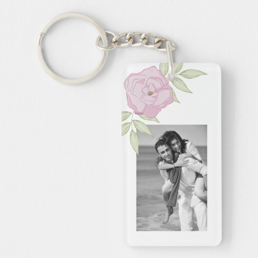 Geschetste bloemen foto sleutelhanger (Voorkant)
