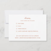 Geschetste Bloemen Groene Terracotta Bruiloft RSVP Kaartje (Achterkant)