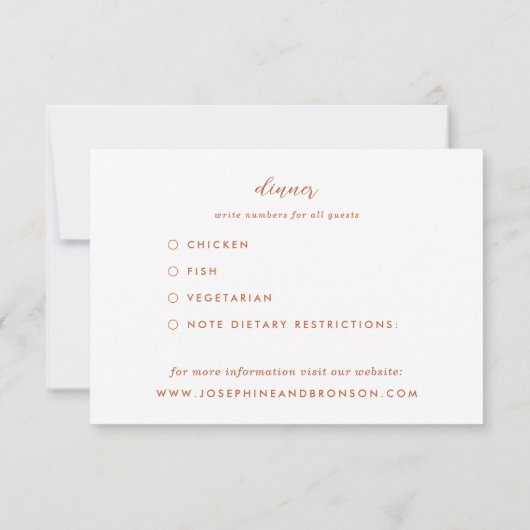 Geschetste Bloemen Groene Terracotta Bruiloft RSVP Kaartje (Achterkant)