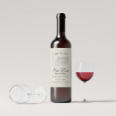 geschetste bloemen opslaan de datum wijn etiket