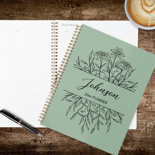 Geschetste bloemen planner