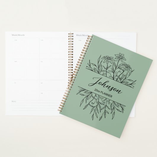 Geschetste bloemen planner (Display)