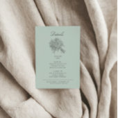  geschetste bloemen trouwdetails informatiekaartje