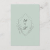  geschetste bloemen trouwdetails informatiekaartje (Achterkant)