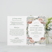 Geschetste bloemen Uniek Boho bruiloft programma (Staand voorkant)