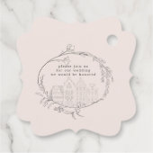  geschetste bloempastel bewaar de datum bedankjes labels (Achterkant)