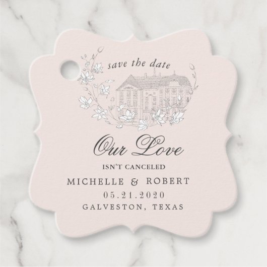  geschetste bloempastel bewaar de datum bedankjes labels (Voorkant)