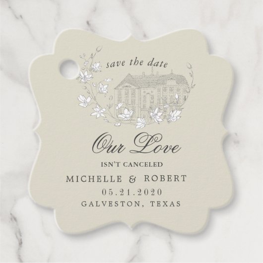  geschetste bloempastel bewaar de datum bedankjes labels (Voorkant)