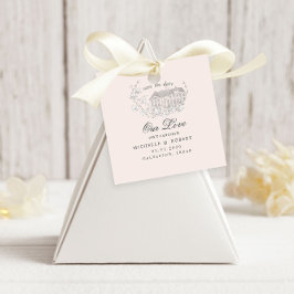  geschetste bloempastel bewaar de datum bedankjes labels