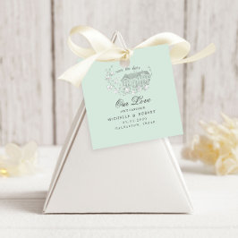  geschetste bloempastel bewaar de datum bedankjes labels