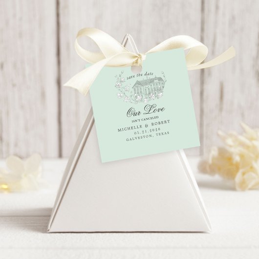  geschetste bloempastel bewaar de datum bedankjes labels