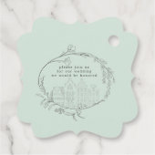  geschetste bloempastel bewaar de datum bedankjes labels (Achterkant)