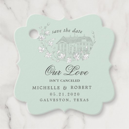  geschetste bloempastel bewaar de datum bedankjes labels (Voorkant)