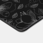 Geschetste bloemrand grijs/zwart ID939 Bureaumat (Hoek)