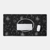 Geschetste bloemrand grijs/zwart ID939 Bureaumat (Keyboard & Muis)