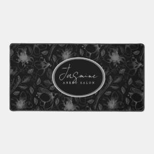 Geschetste bloemrand grijs/zwart ID939 Bureaumat