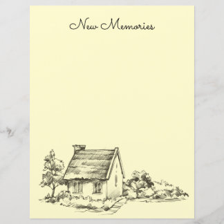 Geschetste Cottage Scrapbook Papier of Briefpapier
