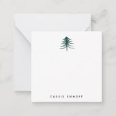 Geschetste dennen mini persoonlijk vakantiemerk notitiekaartje (Voorkant)